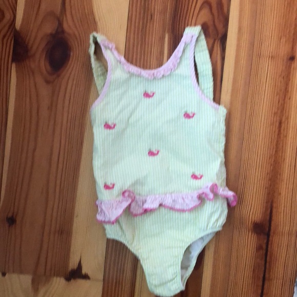 Girls Whale Seer Sucker Swimsuit - Picture 3 of 4